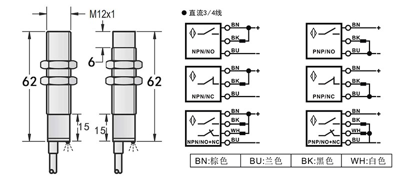 M12特氟龙电容式耐腐蚀接近开关