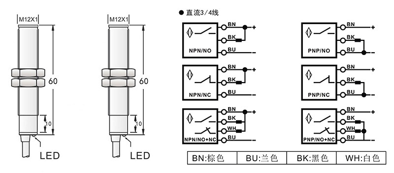 M12光电开关对射式