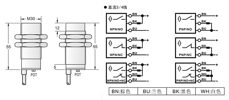 M30模拟量电流输出 出线式接近开关