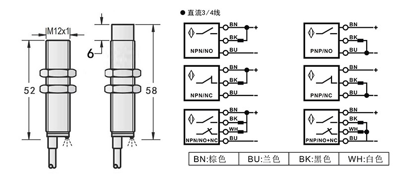 M12高温150度电感式接近开关