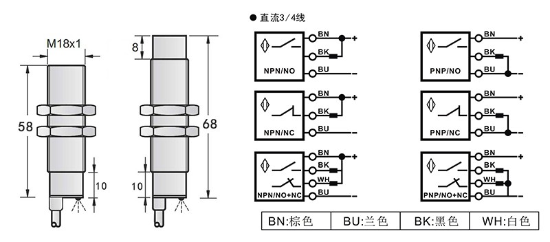 M18高温150度电感式接近开关