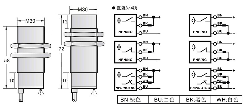 M30高温150度电感式接近开关