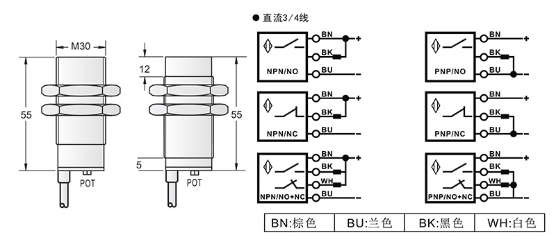 M30模拟量电压输出 出线式接近开关